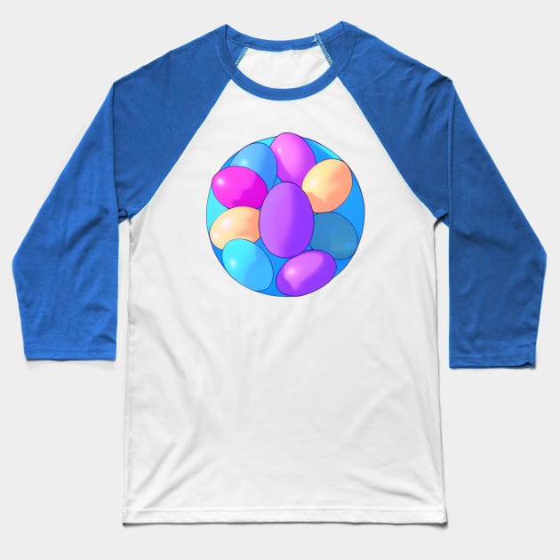 Framed Painted Easter Egg Rocks (MD23ETR025) Baseball T-Shirt by Maikell Designs